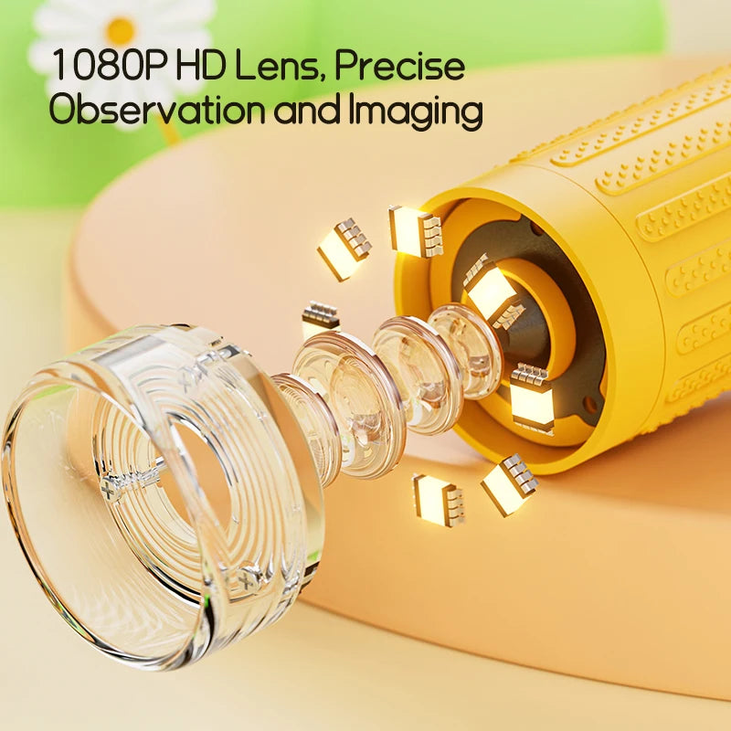 Powerful Microscope for Kids 2" Digital Handheld Kids Microscope with 8 LED 1000X Magnification Manual Focus Pocket Microscope