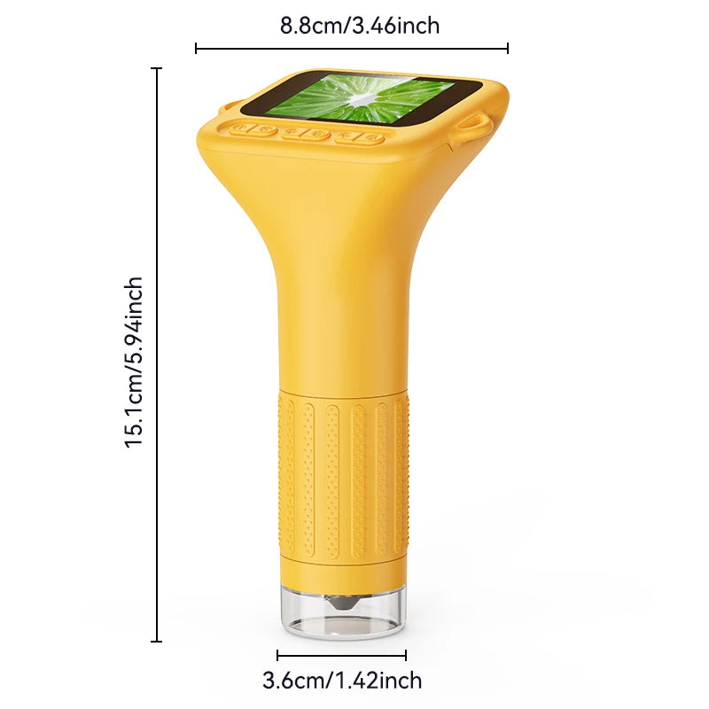Powerful Microscope for Kids 2" Digital Handheld Kids Microscope with 8 LED 1000X Magnification Manual Focus Pocket Microscope