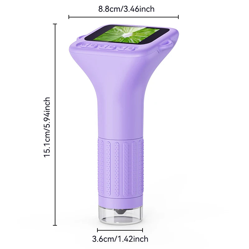 Powerful Microscope for Kids 2" Digital Handheld Kids Microscope with 8 LED 1000X Magnification Manual Focus Pocket Microscope